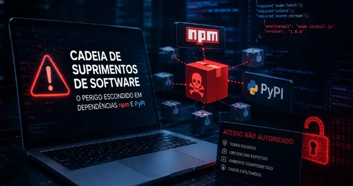 Cadeia de Suprimentos de Software: O Risco em npm e PyPI